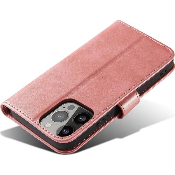 Hurtel Etui portfel z klapką podstawką do iPhone 15 Plus Magnet Case - różowe 13001904 9145576279243