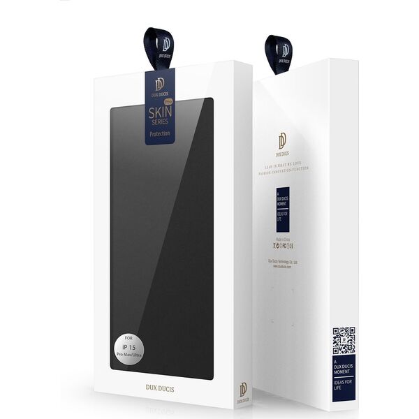 Dux Ducis Etui do iPhone 15 Pro Max pokrowiec z klapką i portfelem Dux Ducis Skin Pro - czarne 13001908 6934913025444