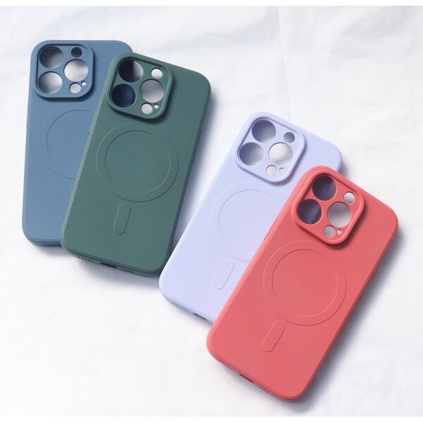 Hurtel Silikonowe magnetyczne etui iPhone 14 Pro Silicone Case Magsafe - szaroniebieskie 13002232 9145576278352