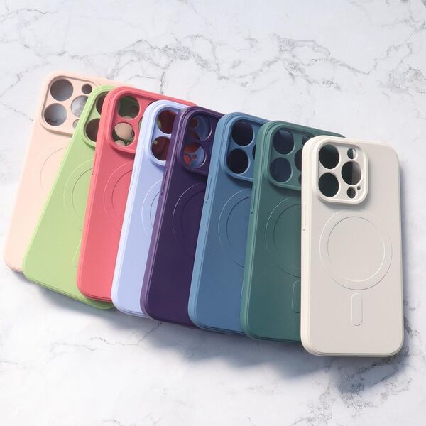 Hurtel Silikonowe magnetyczne etui iPhone 14 Pro Silicone Case Magsafe - szaroniebieskie 13002232 9145576278352