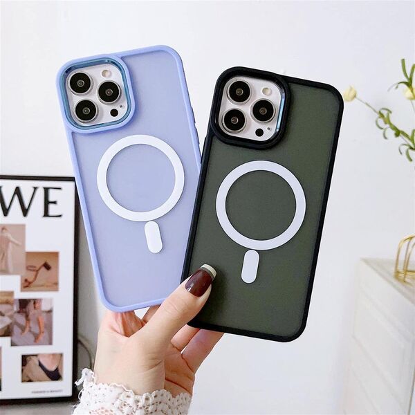 Hurtel Pancerne magnetyczne etui iPhone 14 Plus MagSafe Color Matte Case - zielone 13002284 9145576278796