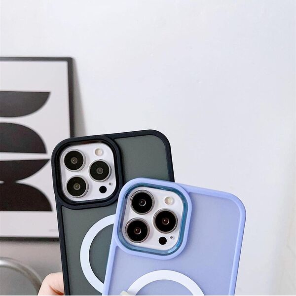 Hurtel Pancerne magnetyczne etui iPhone 14 Plus MagSafe Color Matte Case - czarne 13002290 9145576278765