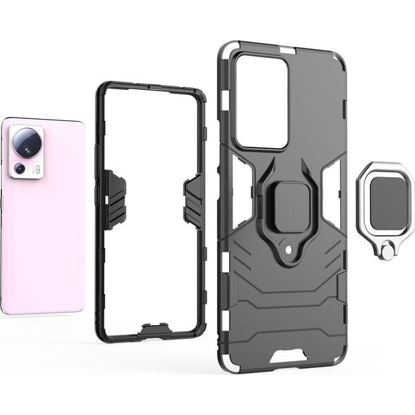 Hurtel Ring Armor etui do Xiaomi 13 Lite pancerny pokrowiec uchwyt magnetyczny ring czarne 13002327 9145576277645