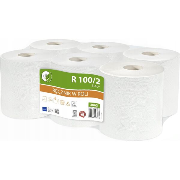 Ellis Ręcznik w rolce Ellis 100m 2w makulatura białe (6) 13013623 5900848003063