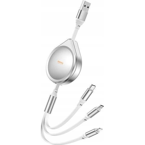 Kabel USB Remax KABEL REMAX DRIP SERIES 15W 3IN1 USB-C/MICRO/LIGHTNING RC-C018 SILVER 13026760 6954851242819