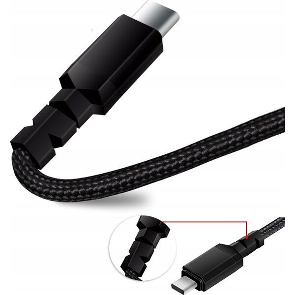 Kabel USB Maclean USB-C - USB-C 1 m Czarny (3) 13026881 5902211130543