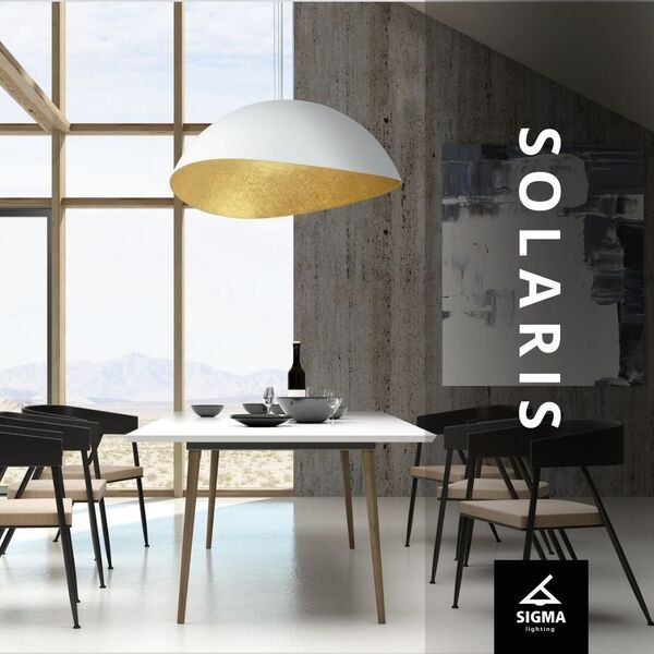 Lampa wisząca Sigma Wisząca lampa sypialniana SOLARIS 40595 Sigma kopułowa złota 13037121 5905143283585