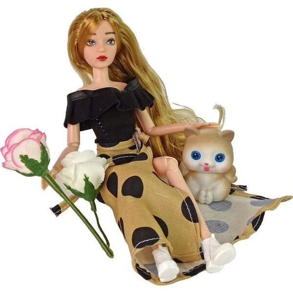 LeanToys Lalka Emily z Kotkiem Różami Długie Włosy 13053063 5905515359955