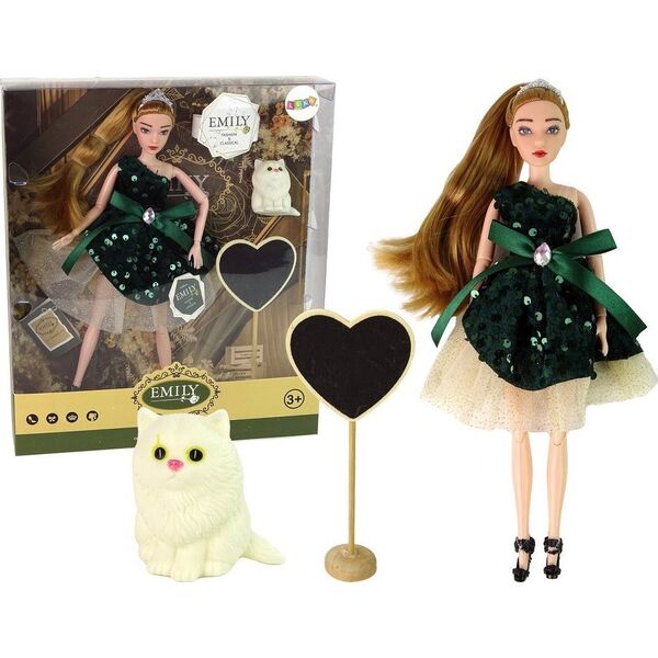 LeanToys Lalka Dla Dzieci Emily Drewniane Serce Biały Kotek 13053163 5905515359986