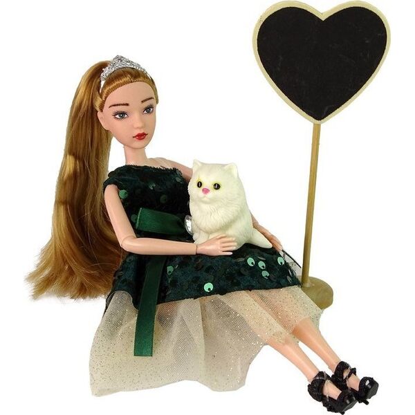 LeanToys Lalka Dla Dzieci Emily Drewniane Serce Biały Kotek 13053163 5905515359986