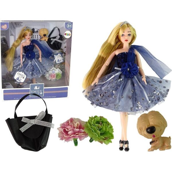 LeanToys Lalka Dla Dzieci Emily Z Pieskiem Torebką Kwiatami 13053179 5905515359894