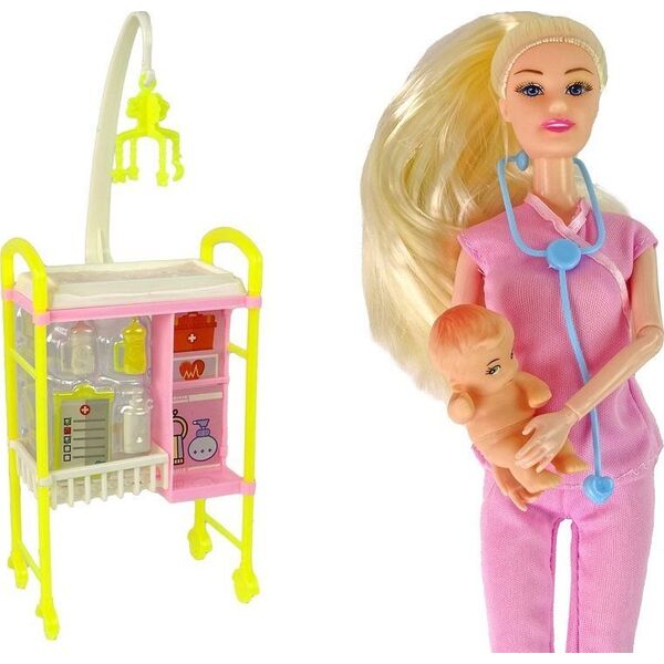 LeanToys Lalka Dla Dzieci Lekarz Długie Włosy Akcesoria 13053185 5905679072561
