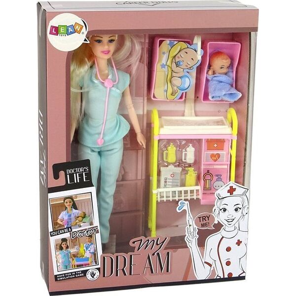 LeanToys Lalka Dla Dzieci Lekarz Długie Włosy Akcesoria 13053186 5905679072578