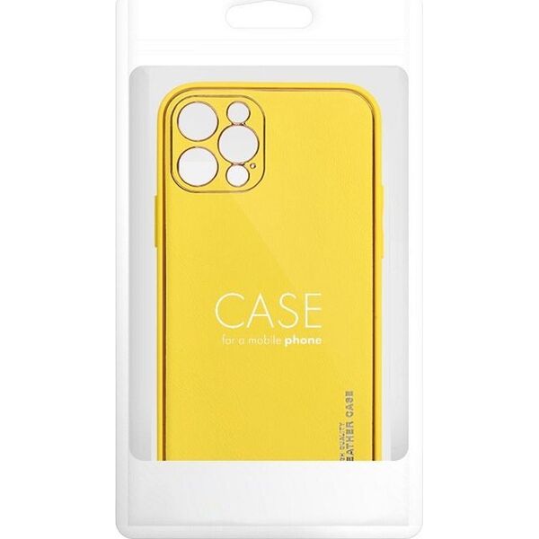 OEM Futerał LEATHER Case skórzany do IPHONE 14 PRO żółty 13087919 5903396164651