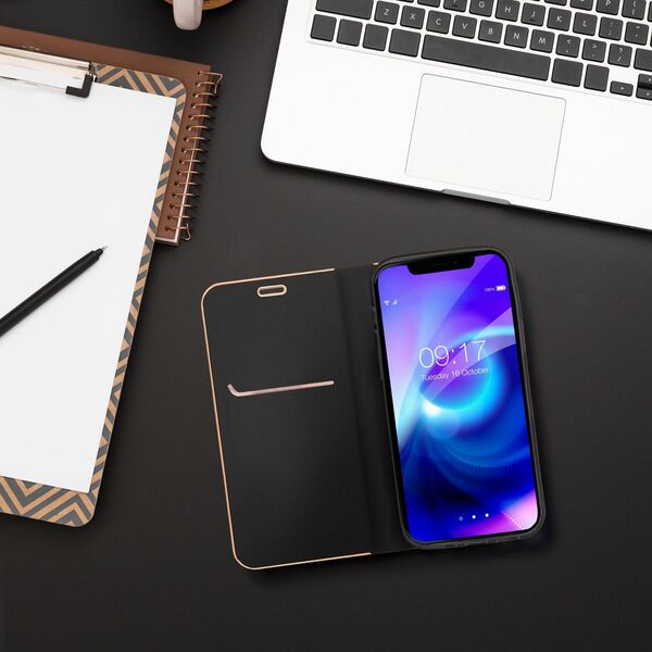 OEM Kabura LUNA Book Gold do IPHONE 14 Pro czarny 13088825 5903396165405