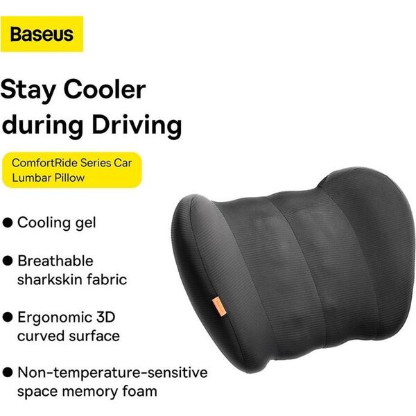 Baseus poduszka samochodowa pod lędźwie Baseus ComfortRide Series Car(czarny) 13098919 6932172634698