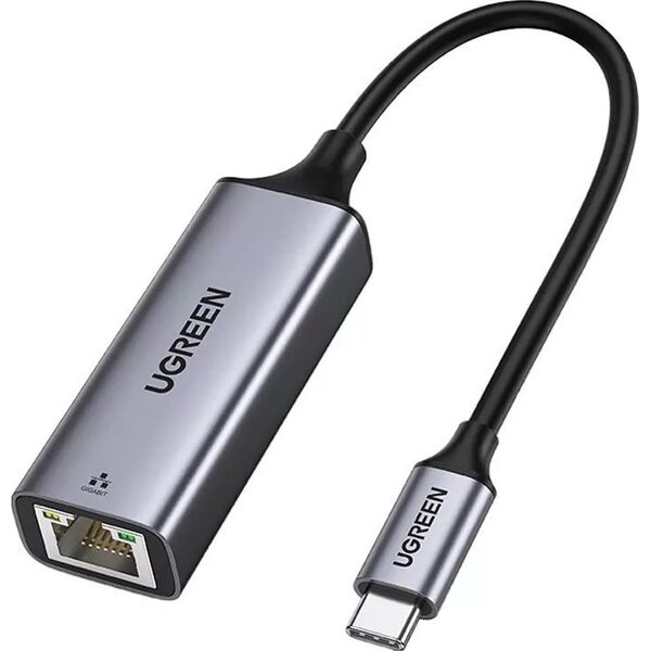 Adapter USB Ugreen Adapter USB-C na RJ45 UGREEN aluminiowy, Gigabit Ethernet (szary) 13112847 6957303804191