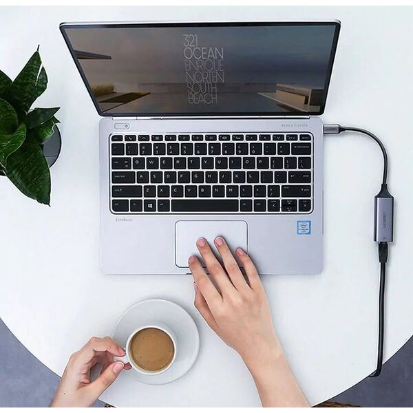 Adapter USB Ugreen Adapter USB-C na RJ45 UGREEN aluminiowy, Gigabit Ethernet (szary) 13112847 6957303804191