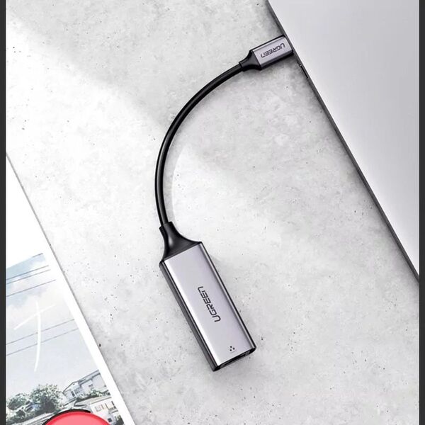 Adapter USB Ugreen Adapter USB-C na RJ45 UGREEN aluminiowy, Gigabit Ethernet (szary) 13112847 6957303804191