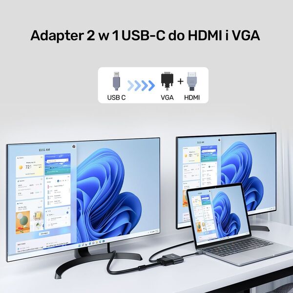 Stacja/replikator Unitek USB-C na HDMI 4K i VGA FullHD (V1168A) 13115015 4894160049339