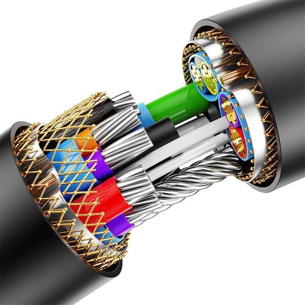 Kabel USB Baseus USB-A - USB-A 0.5 m Czarny (B00631100111-00) 13117347 6932172629656