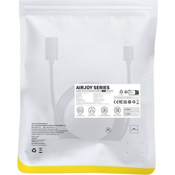 Kabel USB Baseus USB-A - USB-A 1.5 m Czarny (B00631101111-00) 13117348 6932172629878