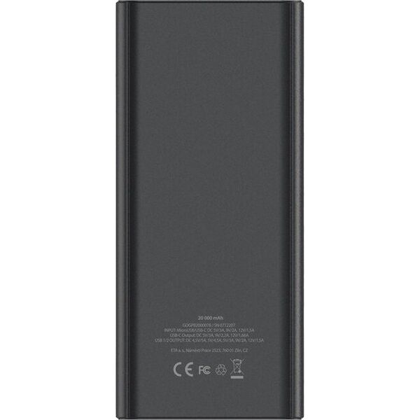 Powerbank GoGEN Power Bank 20 000 mAh Gogen PB200007B czarny 13123228 8590393347629