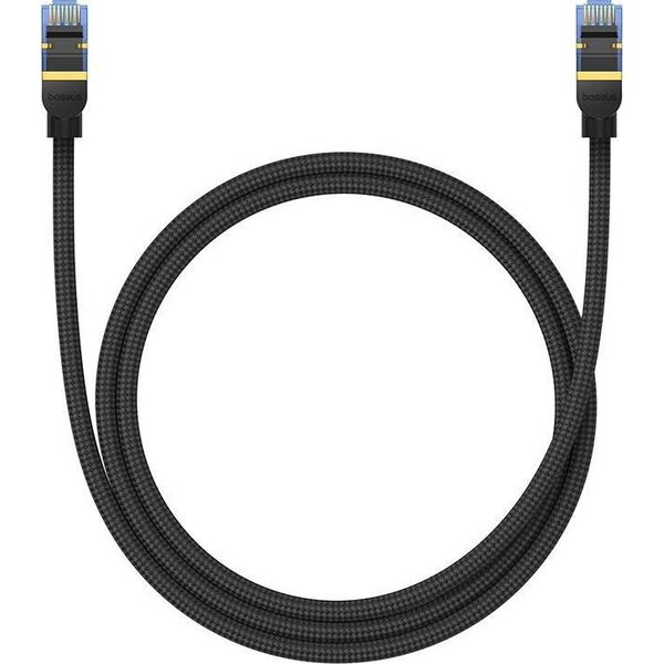 Baseus Kabel sieciowy w oplocie kat. 7 Baseus Ethernet RJ45, 10Gbps, 1m (czarny) 13123401 6932172646561