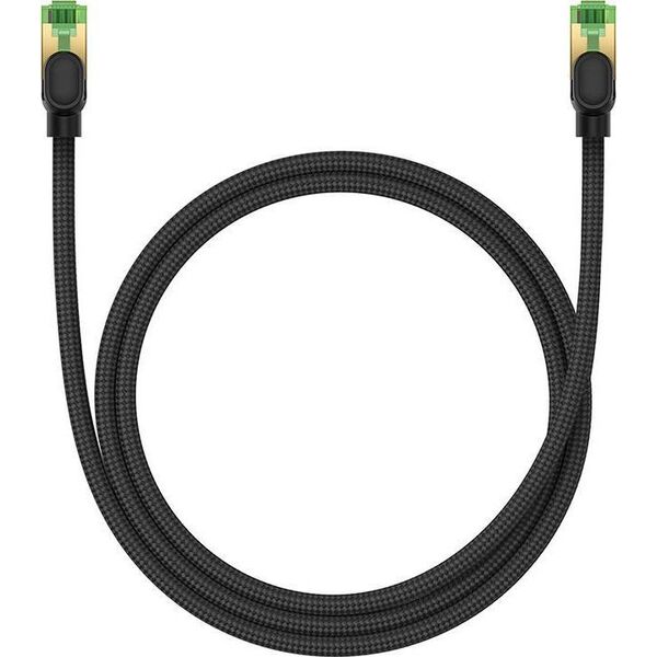 Baseus Kabel sieciowy w oplocie kat. 8 Baseus Ethernet RJ45, 40Gbps, 1m (czarny) 13123412 6932172646776