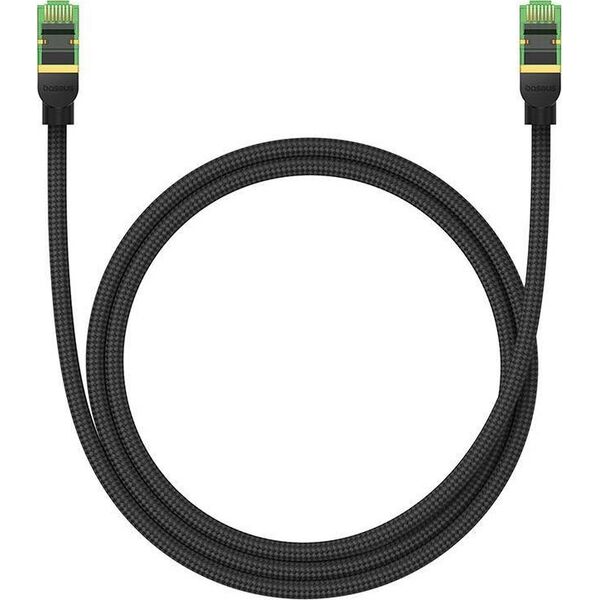 Baseus Kabel sieciowy w oplocie kat. 8 Baseus Ethernet RJ45, 40Gbps, 1m (czarny) 13123412 6932172646776