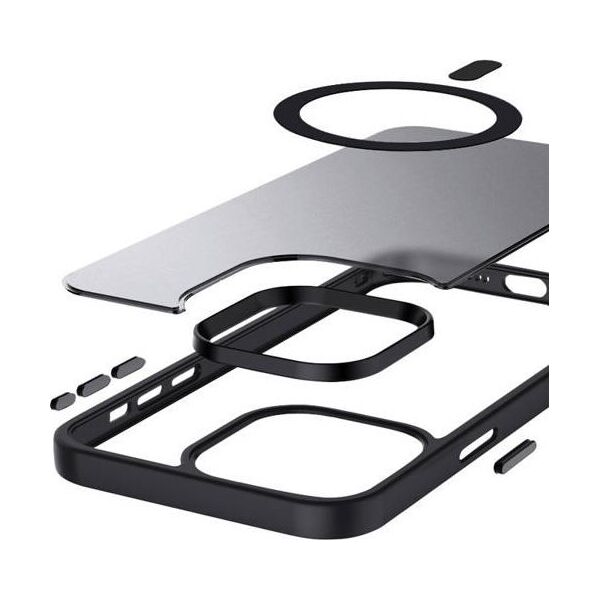 Crong Etui Hybrid Frost MAG Cover iPhone 15 Plus MagSafe Czarne 13132651 5904310703222
