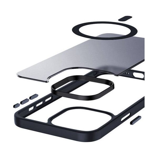 Crong Etui Hybrid Frost MAG Cover iPhone 15 Pro MagSafe Granatowe 13132653 5904310703291