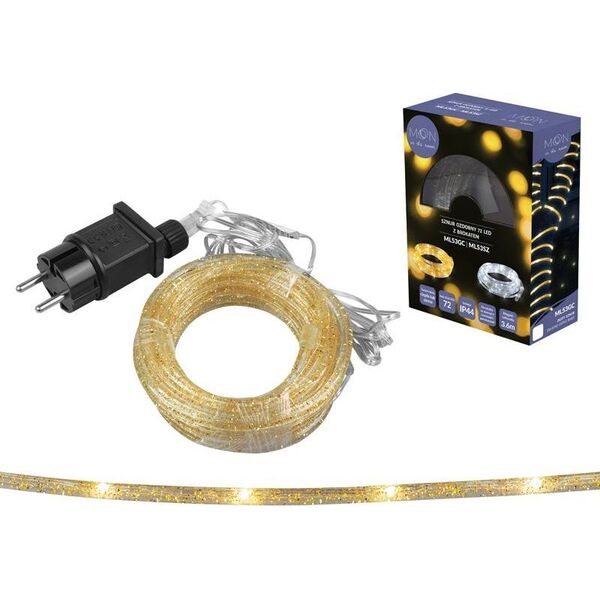 PR Sznur ozdobny 72 LED z brokatem, złoty, światło ciepłe białe 13133569 5902270777574