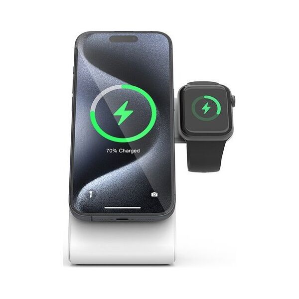 Ładowarka Crong Ładowarka bezprzewodowa 3w1 z MagSafe do iPhone, Apple Watch i AirPods 13146671 5904310703512
