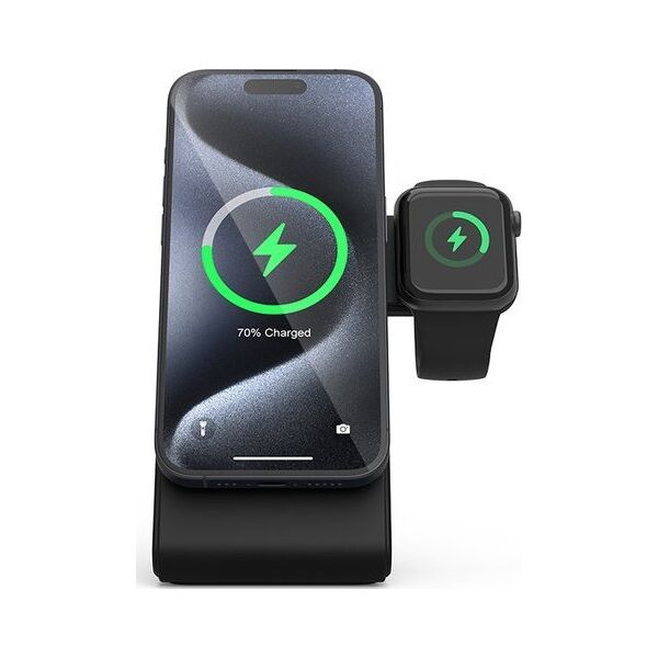 Ładowarka Crong Ładowarka bezprzewodowa 3w1 z MagSafe do iPhone, Apple Watch i AirPods 13146672 5904310703529