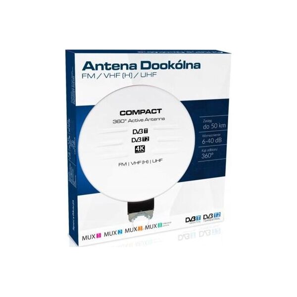 Antena RTV Libox ANTENA TV ZEWNĘTRZNA DOOKÓLNA COMPACT DVB-T 13151213 5902689077104