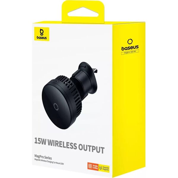 Baseus Uchwyt samochodowy z ładowaniem bezprzewodowym Baseus MagPro 15W (czarny) 13154860 6932172647834