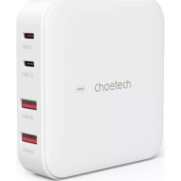 Ładowarka Choetech Ładowarka sieciowa Choetech PD8008, 2x USB-C, 2x USB-A, GaN, 100W (biała) 13156323 6932112104724