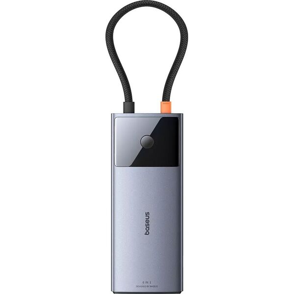 HUB USB Baseus Hub 6w1 Baseus Metal Gleam 2 Series, USB-C do 2xUSB 3.0 +USB-C + HDMI + USB-C PD + Ethernet RJ45 13168147 6932172643294
