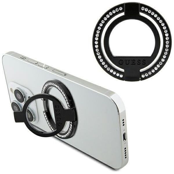 Guess Guess MagSafe Ring stand GUMRSALDGK czarny/black Rhinestone 13171126 3666339170356