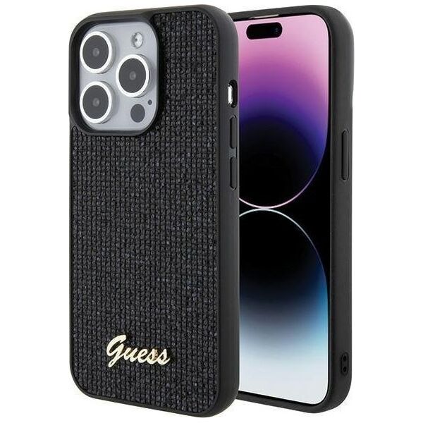 Guess Guess GUHCP15LPMSDGSK iPhone 15 Pro 6.1" czarny/black hardcase Disco Metal Script 13171165 3666339173456