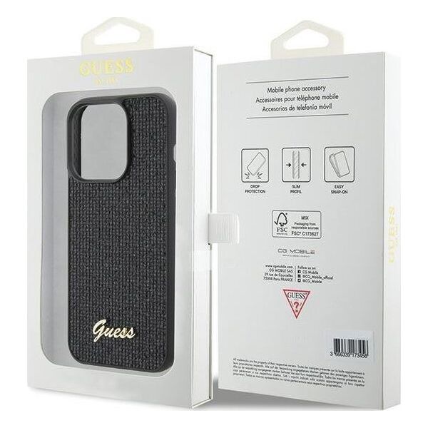 Guess Guess GUHCP15LPMSDGSK iPhone 15 Pro 6.1" czarny/black hardcase Disco Metal Script 13171165 3666339173456
