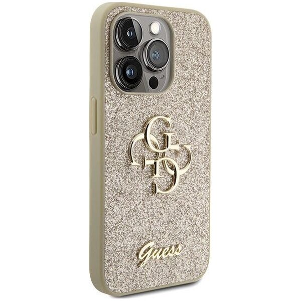 Guess Guess GUHCP15LHG4SGD iPhone 15 Pro 6.1" złoty/gold hardcase Glitter Script Big 4G 13171166 3666339147808