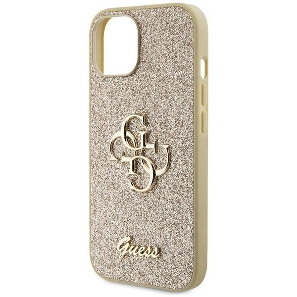 Guess Guess GUHCP15SHG4SGD iPhone 15 6.1" złoty/gold hardcase Glitter Script Big 4G 13171178 3666339147785