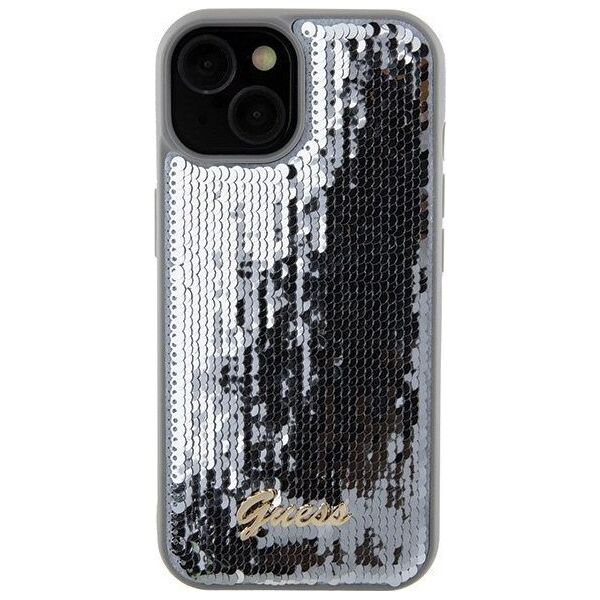 Guess Guess GUHCP15SPSFDGSS iPhone 15 6.1" srebrny/silver hardcase Sequin Script Metal 13171180 3666339173159