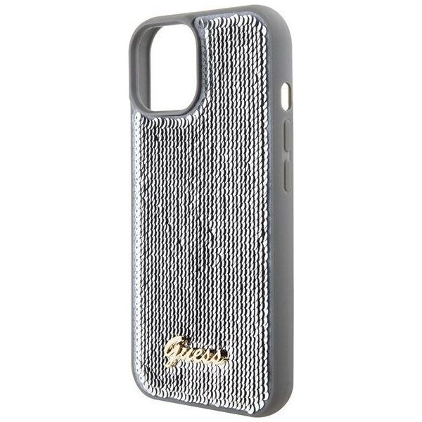 Guess Guess GUHCP15SPSFDGSS iPhone 15 6.1" srebrny/silver hardcase Sequin Script Metal 13171180 3666339173159