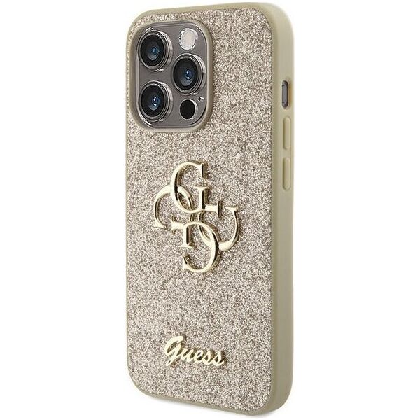 Guess Guess GUHCP15XHG4SGD iPhone 15 Pro Max 6.7" złoty/gold hardcase Glitter Script Big 4G 13171185 3666339147815