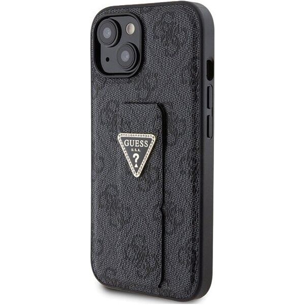 Guess Guess GUHCP15SPGS4TDK iPhone 15 6.1" czarny/black hardcase Grip Stand 4G Triangle Strass 13171301 3666339197292