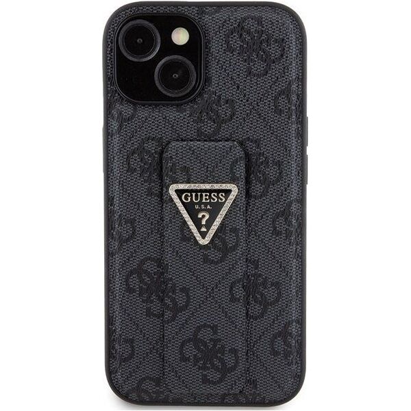 Guess Guess GUHCP15SPGS4TDK iPhone 15 6.1" czarny/black hardcase Grip Stand 4G Triangle Strass 13171301 3666339197292
