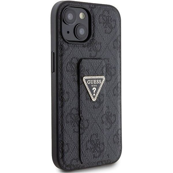 Guess Guess GUHCP15SPGS4TDK iPhone 15 6.1" czarny/black hardcase Grip Stand 4G Triangle Strass 13171301 3666339197292